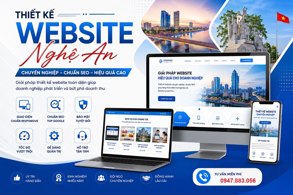 Thiết Kế Website Nghệ An Chuyên Nghiệp – Chuẩn SEO, Giao Diện Đẹp, Tăng Hiệu Quả Kinh Doanh